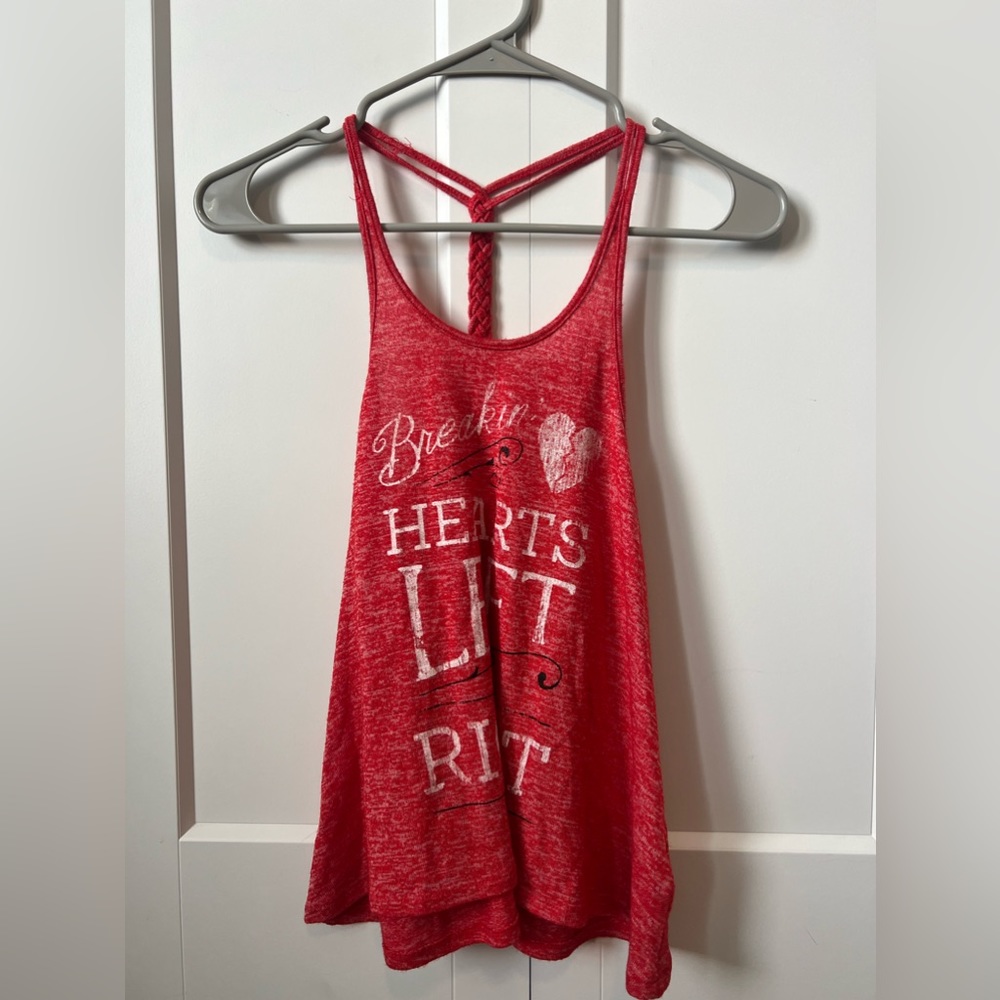 Red Tank with Knotted Back